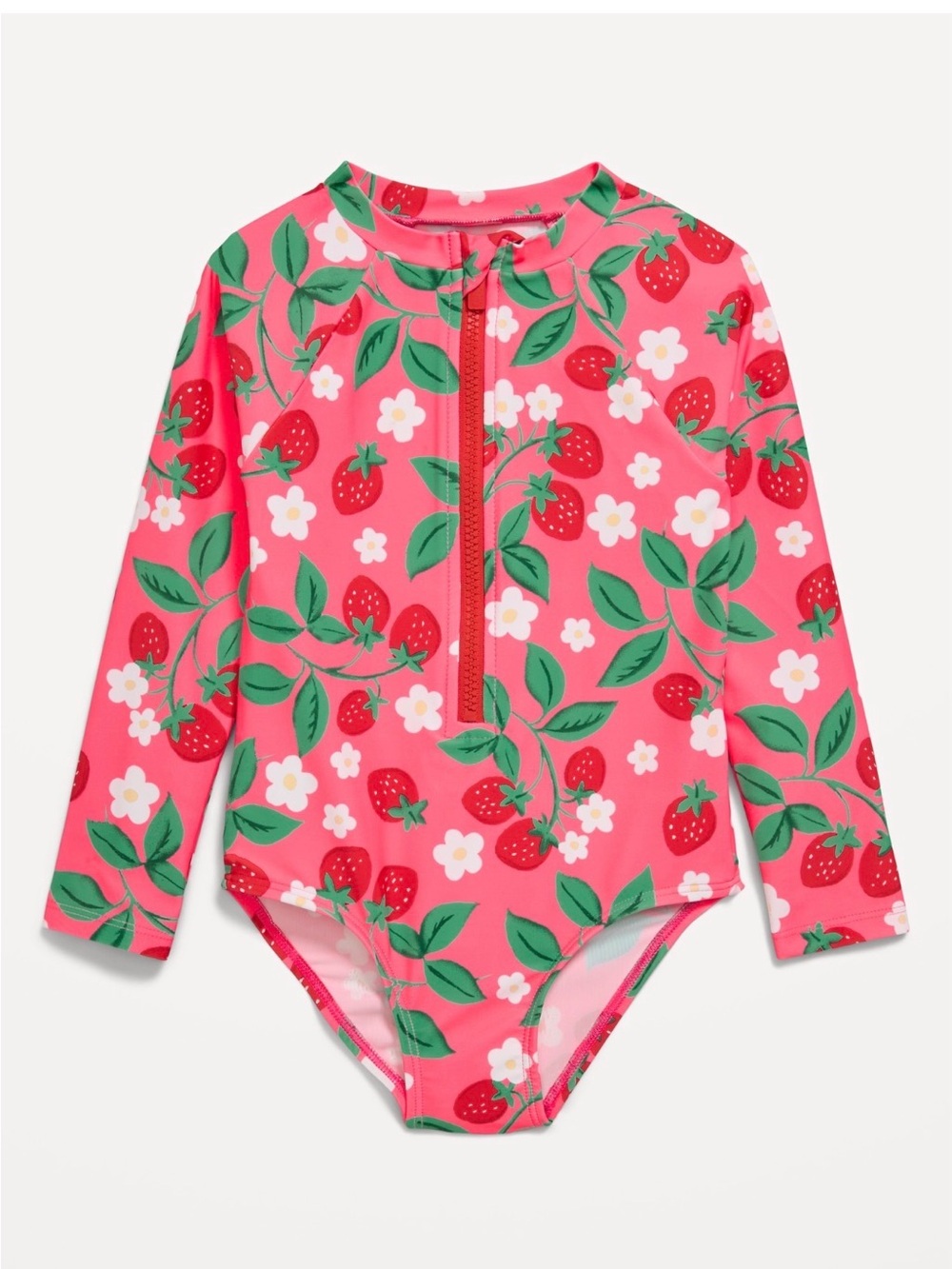 Old Navy Toddler Long-Sleeve Strawberry Print Rash Guard Swimsuit - 2T NWOT
